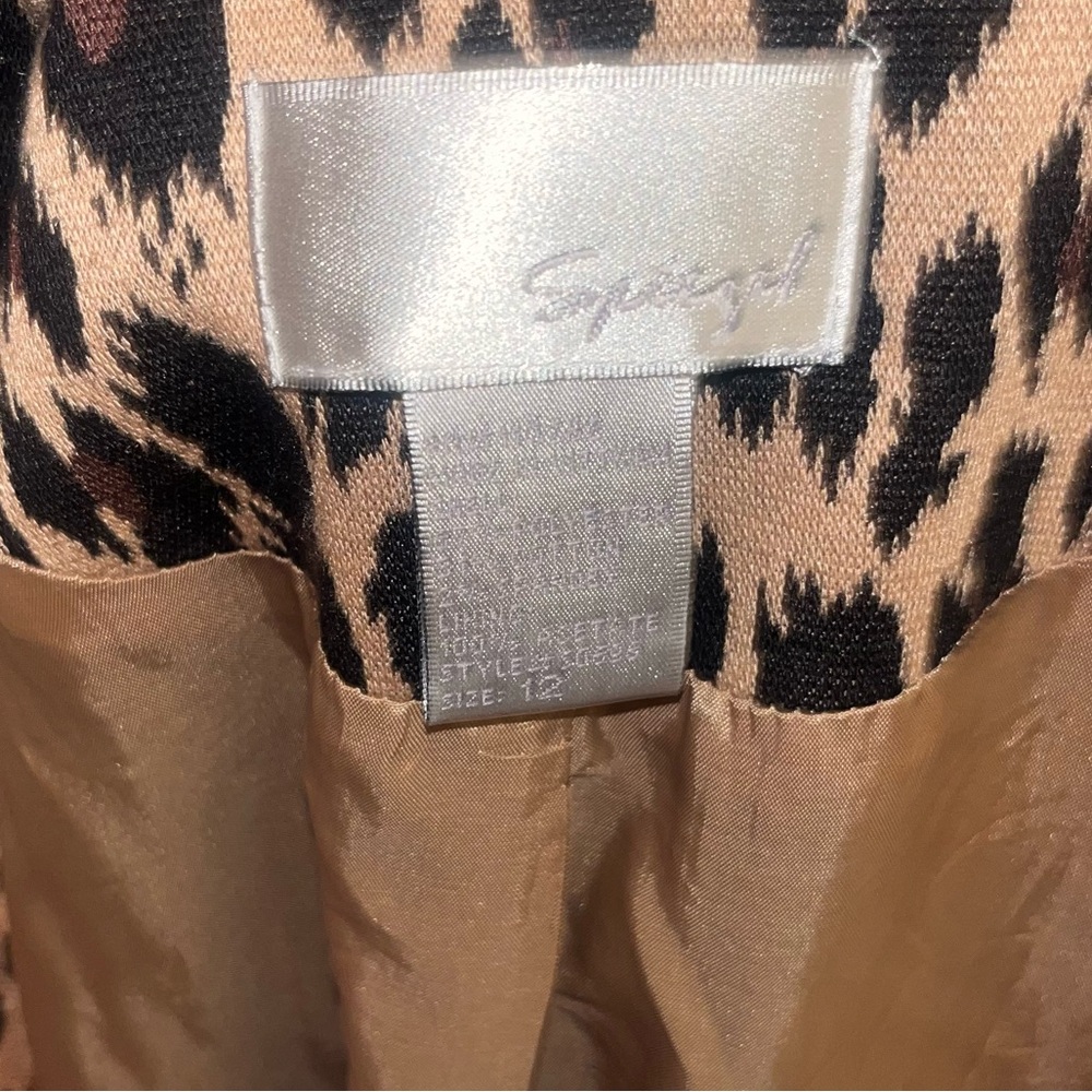 Spiegel Leopard Print Long Coat in Tan and Black - Picture 10 of 10
